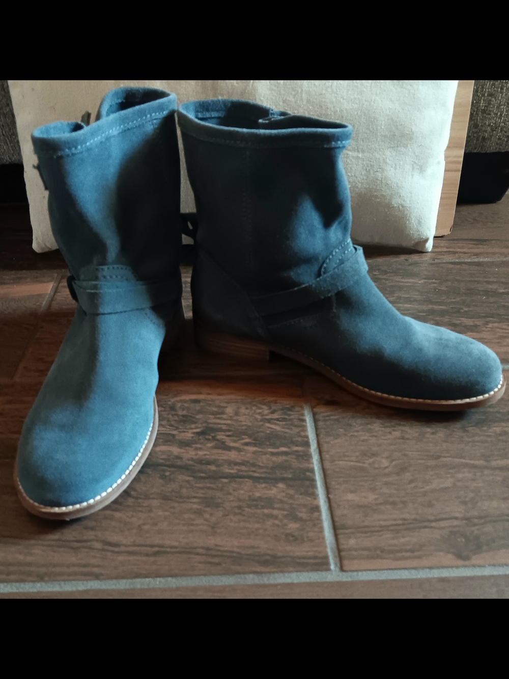 GAP Slouchy Suede Mid-Calf Ankle Boots in Dark Grey Women